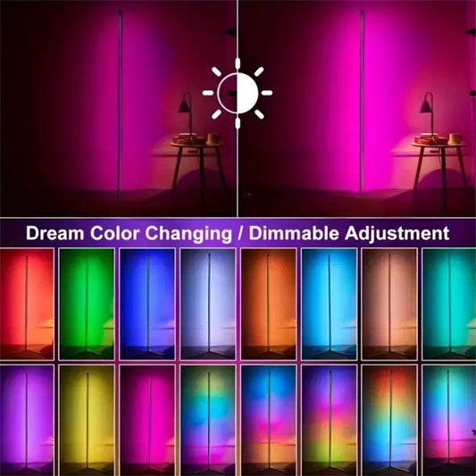 Smart RGB LED Corner Floor Lamp